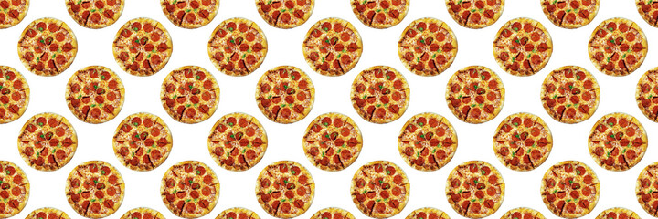 pepperoni pizza isolated on white background