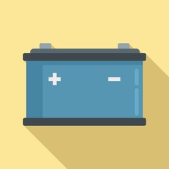 Auto battery icon flat vector. Full charge