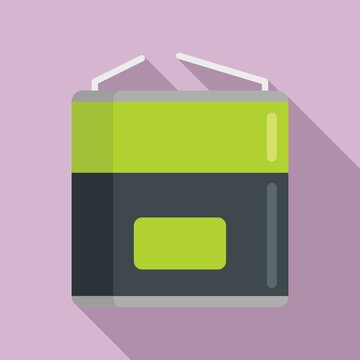 Recycle battery icon flat vector. Full energy