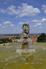 Fototapeta premium Klostergarten St. Michael in der UNESCO-Weltkulturerbestadt Bamberg, Oberfranken, Franken, Bayern, Deutschland