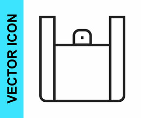 Black line Online ordering and fast food delivery icon isolated on white background. Vector