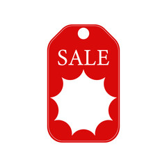 Red badge, card label, special offer, sale, illustration