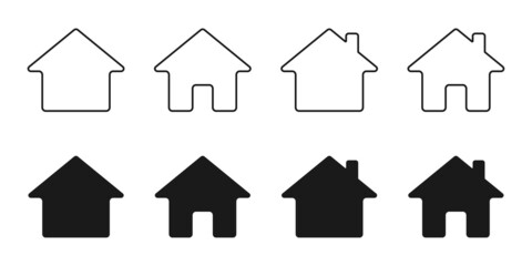 House icons set. Web design. Illustration.