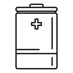 Recharge battery icon outline vector. Full energy