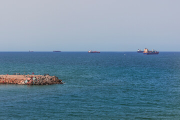 ships in the port of Algiers , seascape for The Capital Of Algeria