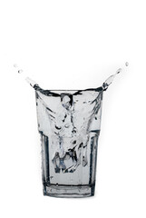 Glass of water isolated on white background.