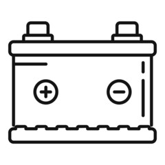 New car battery icon outline vector. Full energy