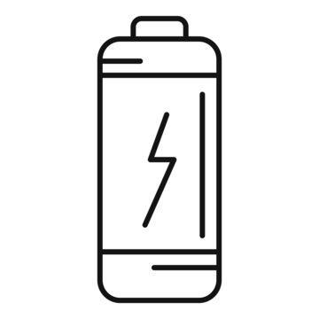 Low battery icon outline vector. Energy phone