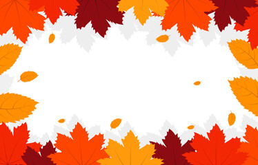 Naklejka na ściany i meble Autumn leaves seasonal vector background