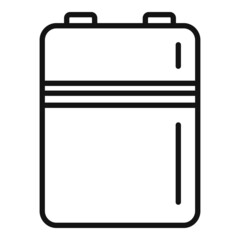 Battery level icon outline vector. Full energy
