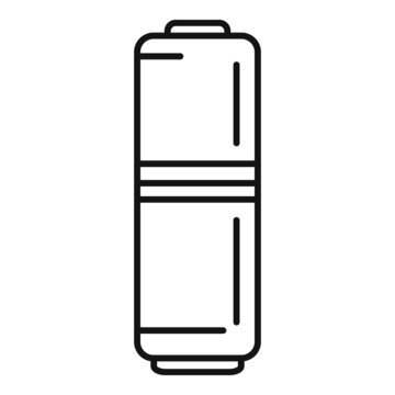Load battery icon outline vector. Full energy