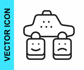 Black line Taxi service rating icon isolated on white background. Vector