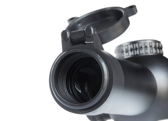 Protective rifle scope cover open
