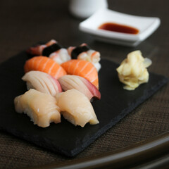 Assorted sushi on a plate