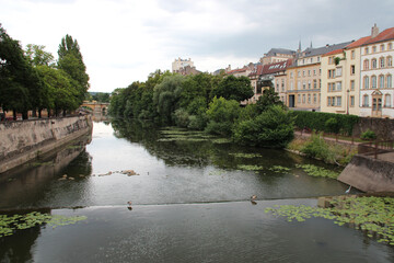 edges of the river moselle in metz in lorraine (france) 