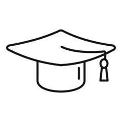 College graduation hat icon outline vector. School diploma