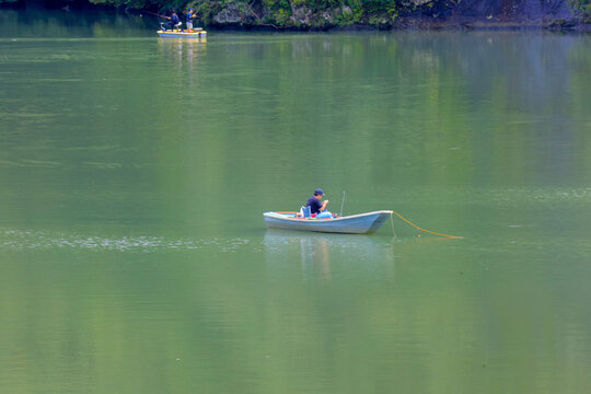 person in canoe