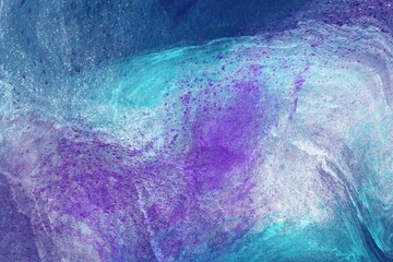 abstract blue purple green watercolor splash background with waves and sparkles