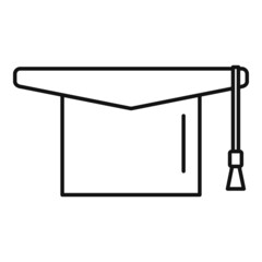 Education graduation hat icon outline vector. College diploma