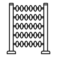 Abacus calculator icon outline vector. Math toy