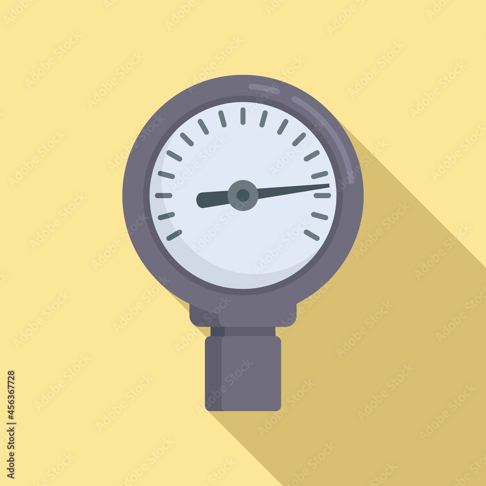 Sticker Pump manometer icon flat vector. Gas pressure