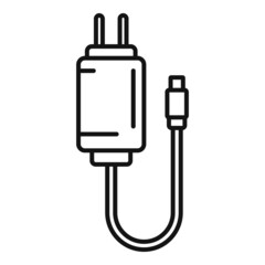 Charger plug icon outline vector. Phone charge