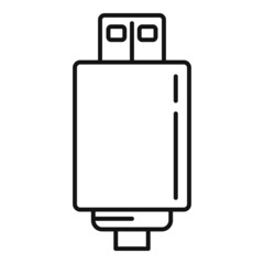 Wall charger icon outline vector. Mobile usb