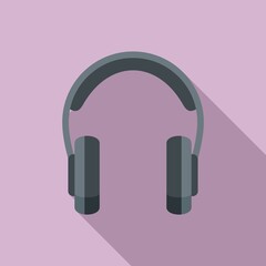 Headset microphone icon flat vector. Gamer headphone