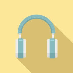 Headset pictogram icon flat vector. Gamer headphone