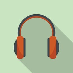 Podcast headset icon flat vector. Microphone headphone