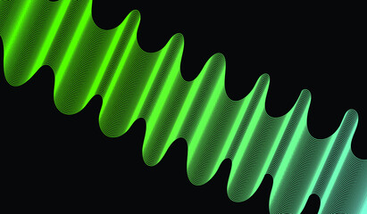 Abstract background of green and blue waves