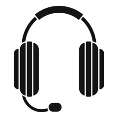 Care headset icon simple vector. Gamer microphone
