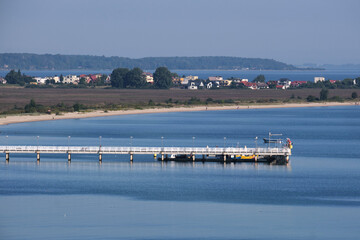 White pier in Mechelinki in Poland