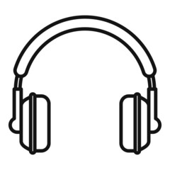 Center headset icon outline vector. Call support