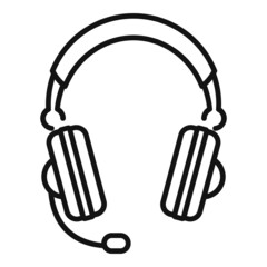 Headphones icon outline vector. Gamer microphone