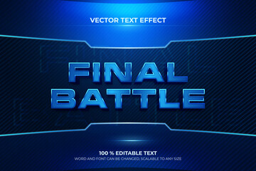 Final Battle editable 3d text effect with blue  backround style