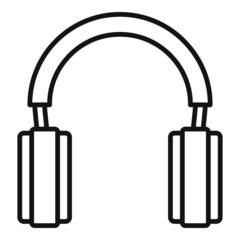 Support center headset icon outline vector. Headphone microphone