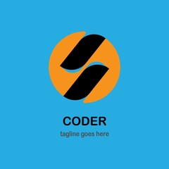 About Coding Logo in a Modern Style Graphic