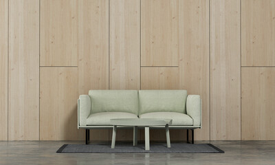 Minimal living room and wooden wall texture background interior design