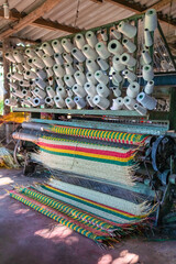 Weaving mats from papyrus at Hoai Nhon, Binh Dinh, Vietnam