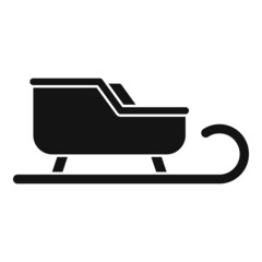 Sleigh icon simple vector. Santa sledge