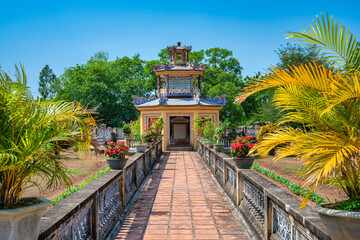 Fototapeta premium Wonderful view of the Do Ban Imperial City of Cham and Tay Son king, Binh Dinh, Vietnam.