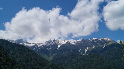 mountains and clouds