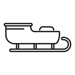 Winter sleigh icon outline vector. Santa sledge