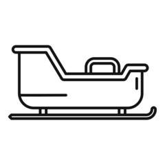 Sleigh carriage icon outline vector. Christmas sledge