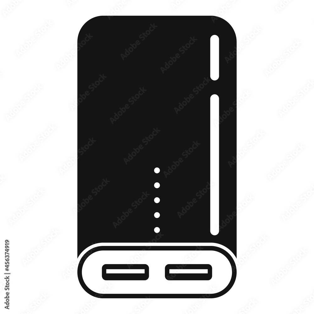 Poster power bank battery icon simple vector. mobile charger