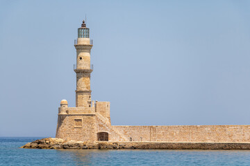Greece, Crete, Chania old harbor lighthouse