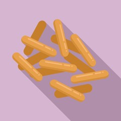 Healthy bacteria icon flat vector. Probiotic lactobacillus