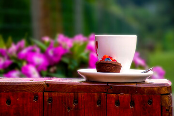 cup of tea with flowers