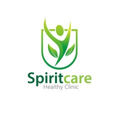 herbal spirit care logo designs simple modern for fitness , health, and medical